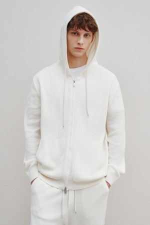 아지오 라이트 니트 후디 아이보리