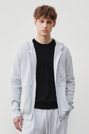 아지오 라이트 니트 후디 그레이