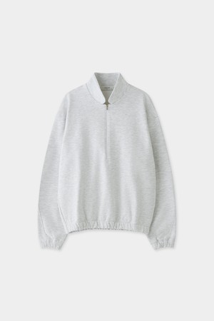 해이 코튼 스웨트 카라 집업 멜란지그레이