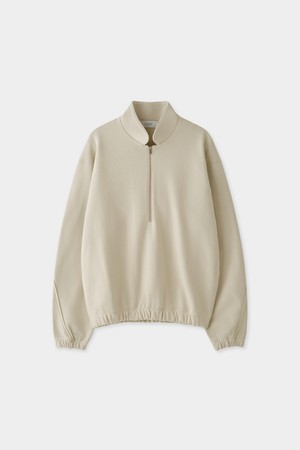 해이 코튼 스웨트 카라 집업 베이지