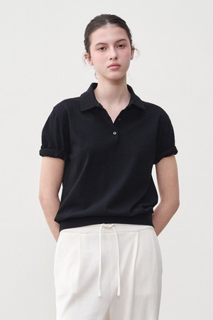 [우먼] 코튼 썸머 에센셜 폴로넥 블랙 (Dry touch)