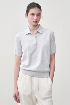 [우먼] 코튼 썸머 에센셜 폴로넥 멜란지그레이 (Dry touch)