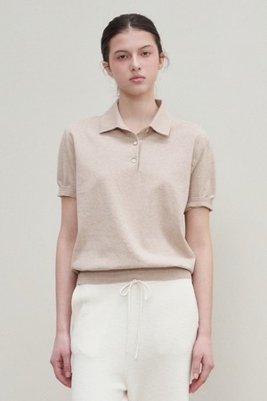 [우먼] 코튼 썸머 에센셜 폴로넥 오트밀 (Dry touch)