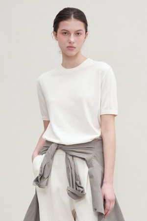 [우먼] 코튼 썸머 에센셜 라운드넥 아이보리 (Dry touch)