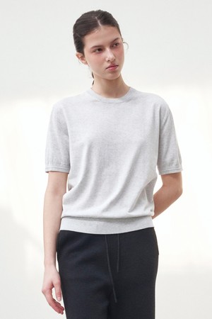 [우먼] 코튼 썸머 에센셜 라운드넥 멜란지그레이 (Dry touch)