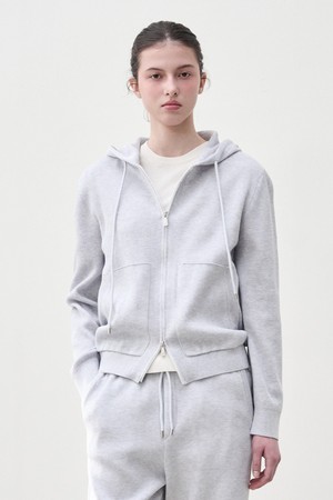 [우먼] 아지오 라이트 니트 후디 그레이
