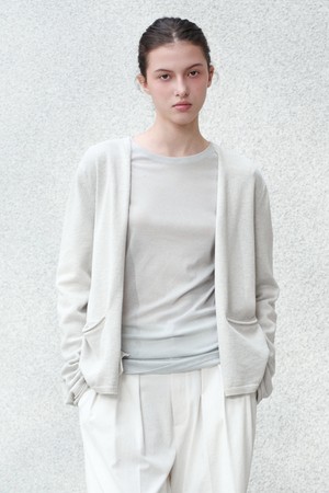 베스나 린넨 오픈 가디건 라이트그레이