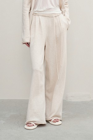 멜리나 린넨 투턱 니트 팬츠 오트밀