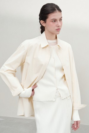 [우먼] 마엘 사이드 슬릿 코튼 셔츠 아이보리