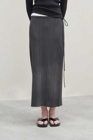 레일라 리브드 스커트 차콜
