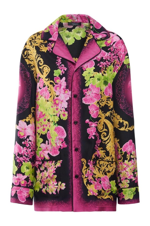 VERSACE - 블라우스/셔츠 - 베르사체 여성 셔츠 Orchid print silk twill pajama shirt N01