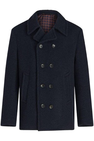 에트로 남성 코트 Short blue double breasted coat N19