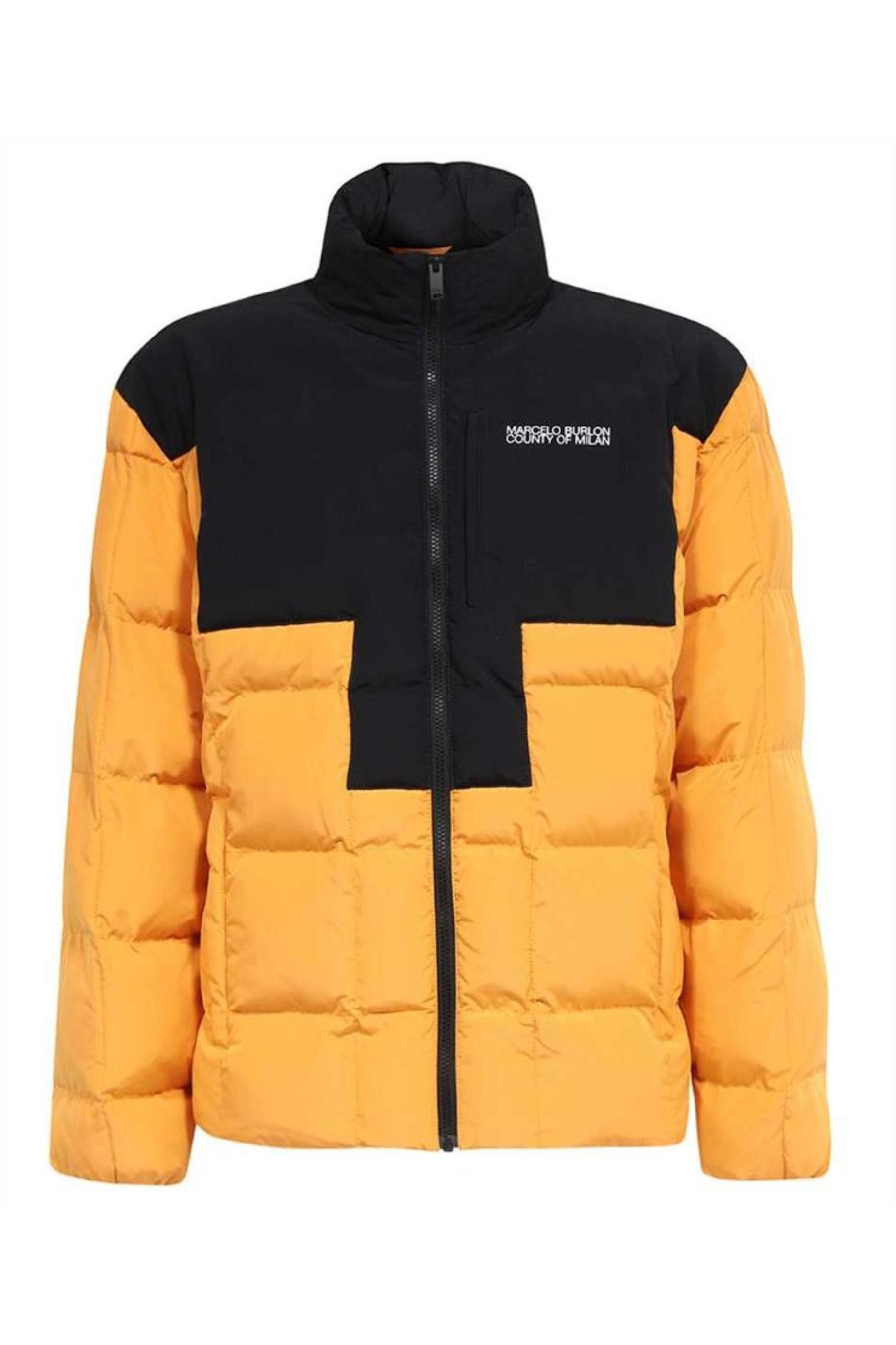 Marcelo Burlon Cmej F Fab Logo Cross Block Puffer