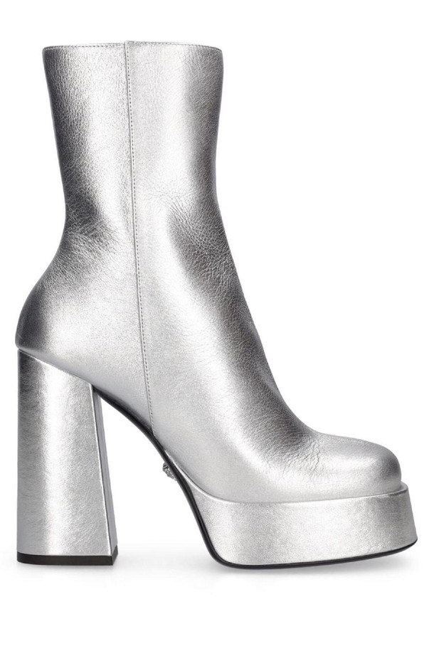 VERSACE - 부츠/워커 - 베르사체 여성 앵글부츠 120mm Metallic leather boots NB01