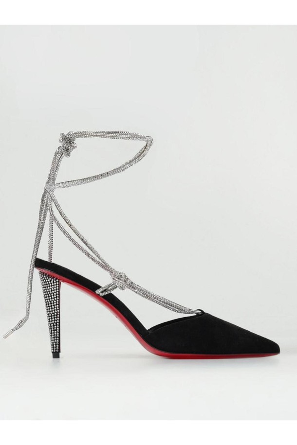 Christian Louboutin - 펌프스 - 크리스찬루부탱 여성 힐 Christian louboutin mules in suede with rhinestones NB03