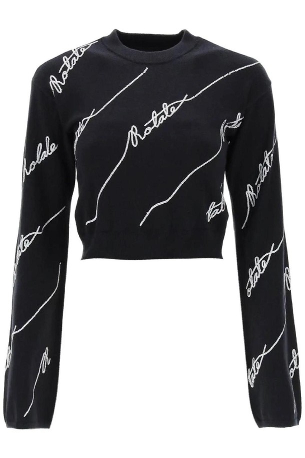 rotate - 니트/가디건 - 로테이트 여성 스웨터 sequined logo cropped sweater NB02