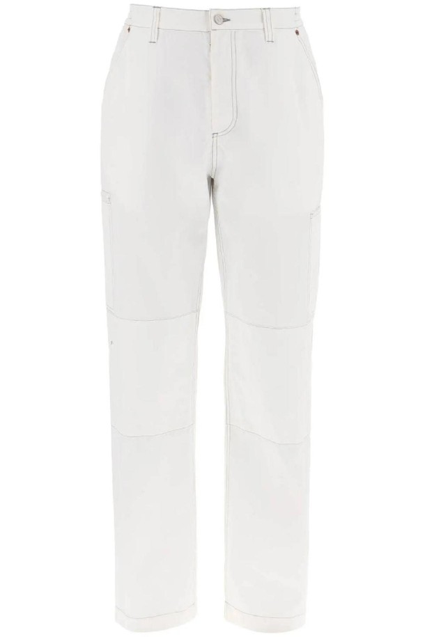 MM6 Maison Margiela - 슬랙스/수트팬츠 - 엠엠식스 메종마르지엘라 남성 바지 wide cotton canvas trousers for men or women NB02