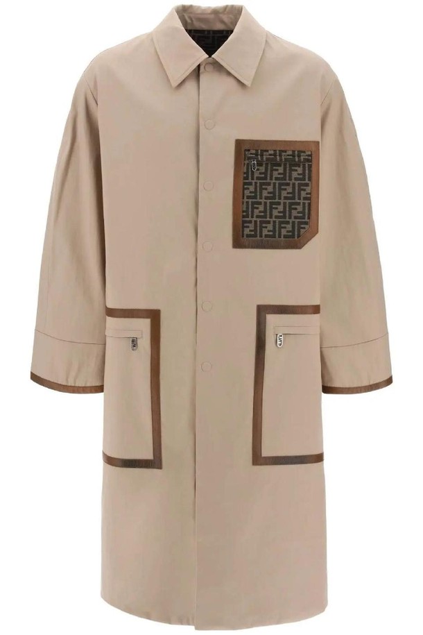 FENDI - 코트 - 펜디 남성 트렌치코트 reversible trench coat in cotton NB02