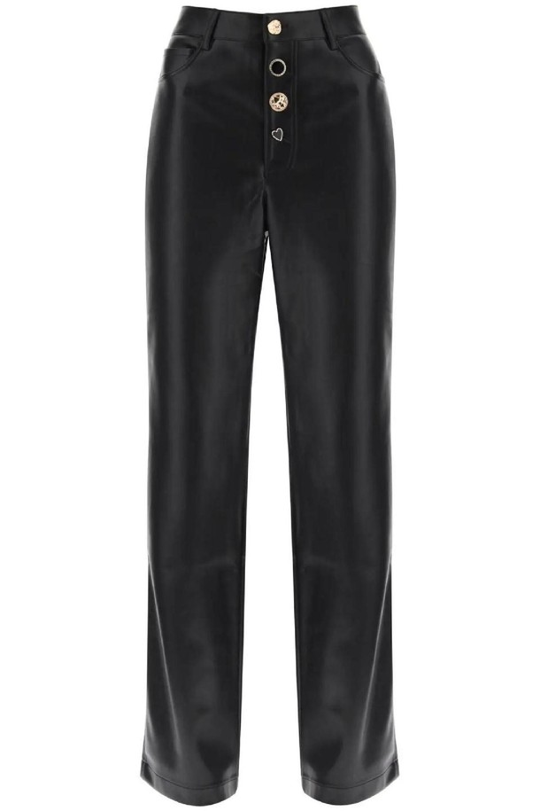 rotate - 스커트/팬츠 - 로테이트 여성 바지 embellished button faux leather pants NB02