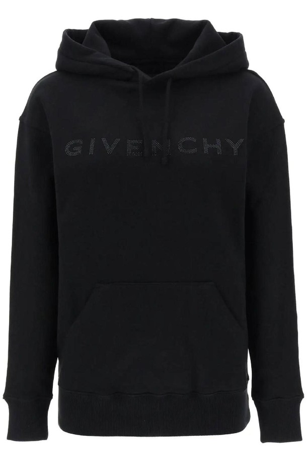 GIVENCHY - 긴팔티셔츠 - 지방시 여성 맨투맨 후드 hoodie with rhinestone studded logo NB02