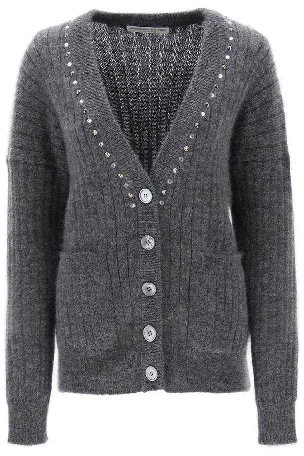 ALESSANDRA RICH - 니트/가디건 - 알렉산드라리치 여성 가디건 cardigan with studs and crystals NB02