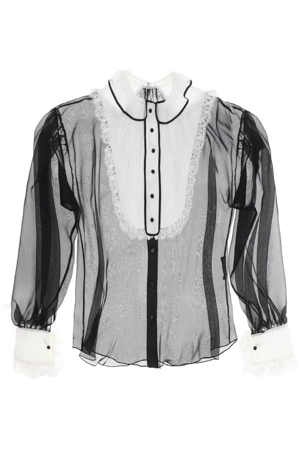 DOLCE & GABBANA - 블라우스/셔츠 - 돌체앤가바나 여성 셔츠 블라우스 chiffon blouse with plastr NB02