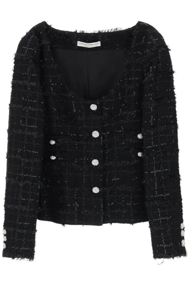 ALESSANDRA RICH - 자켓/점퍼 - 알렉산드라리치 여성 자켓 tweed jacket with sequins embell NB02