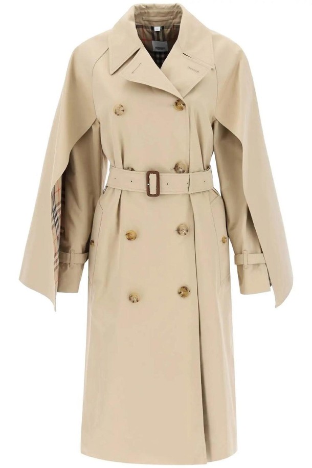 BURBERRY - 코트 - 버버리 여성 트렌치코트 ness double breasted raincoat in cotton gabardine NB02