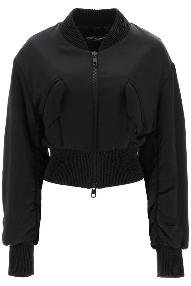 DOLCE & GABBANA - 자켓/점퍼 - 돌체앤가바나 여성 봄버 자켓 charmeuse bomber jacket with draped sleeves NB02