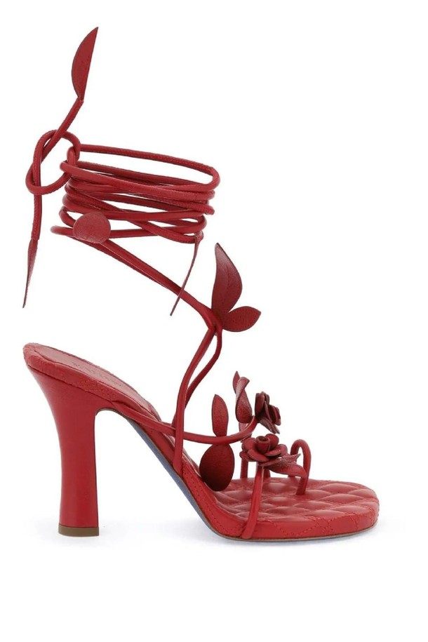 BURBERRY - 샌들/뮬/슬리퍼 - 버버리 여성 샌들 ivy flora leather sandals with heel  NB02