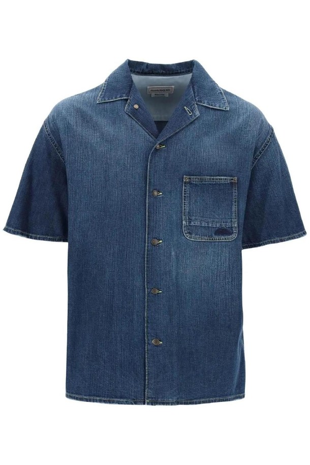 Alexander McQueen - 셔츠 - 알렉산더 맥퀸 남성 셔츠 organic denim short sleeve shirt NB02