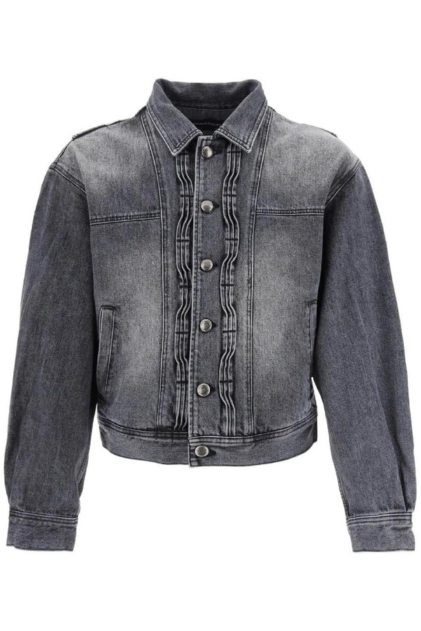 Andersson Bell - 다운/패딩 - 앤더슨벨 남성 데님 자켓 denim jacket with wavy details NB02