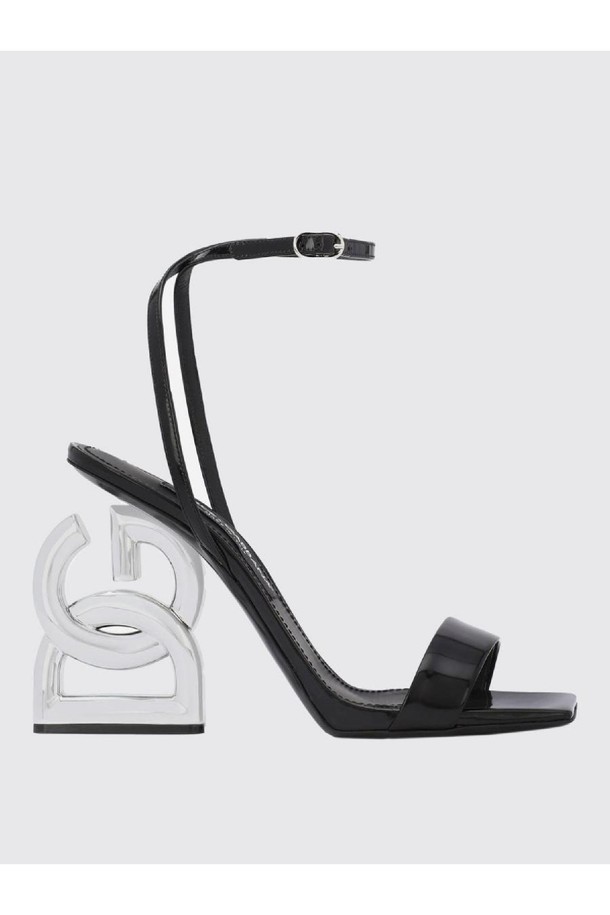 DOLCE & GABBANA - 샌들/뮬/슬리퍼 - 돌체앤가바나 여성 샌들 Dolce   gabbana leather sandals with dg heel and ankle strap NB03