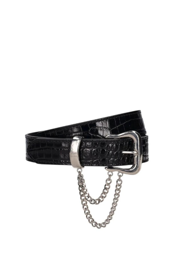 ALESSANDRA RICH - 기타소품 - 알렉산드라리치 여성 벨트 Embossed leather belt w  chain NB01