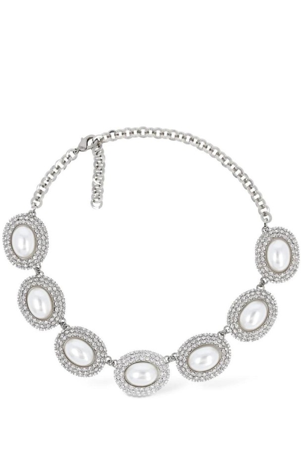 ALESSANDRA RICH - 목걸이 - 알렉산드라리치 여성 목걸이 Oval faux pearl   crystal necklace NB01