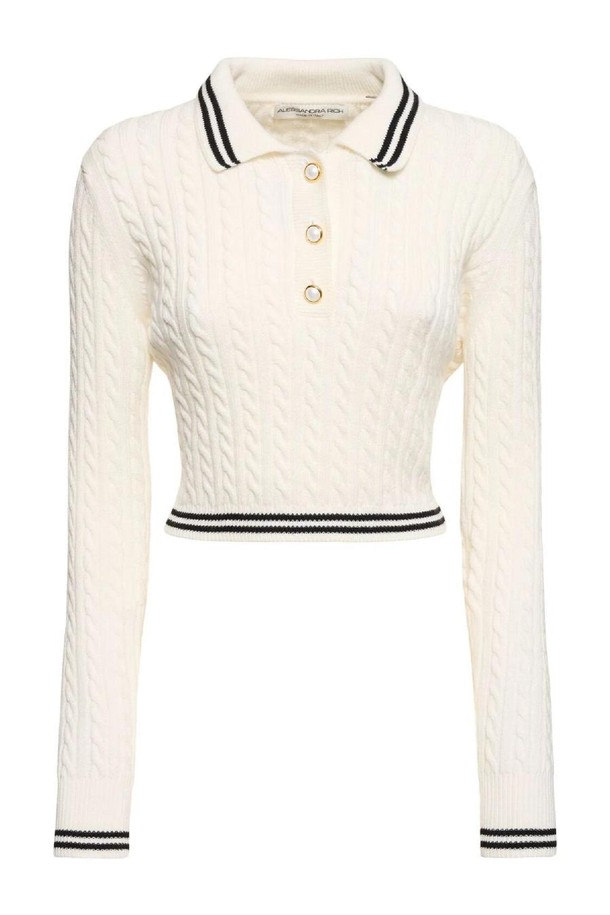 ALESSANDRA RICH - 니트/가디건 - 알렉산드라리치 여성 스웨터 Cotton blend knit polo sweater NB01