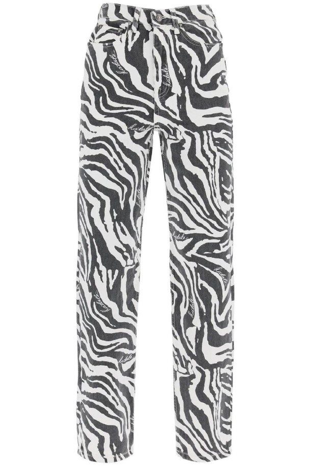 rotate - 스커트/팬츠 - 로테이트 여성 청바지 straight leg zebra print jeans NB02