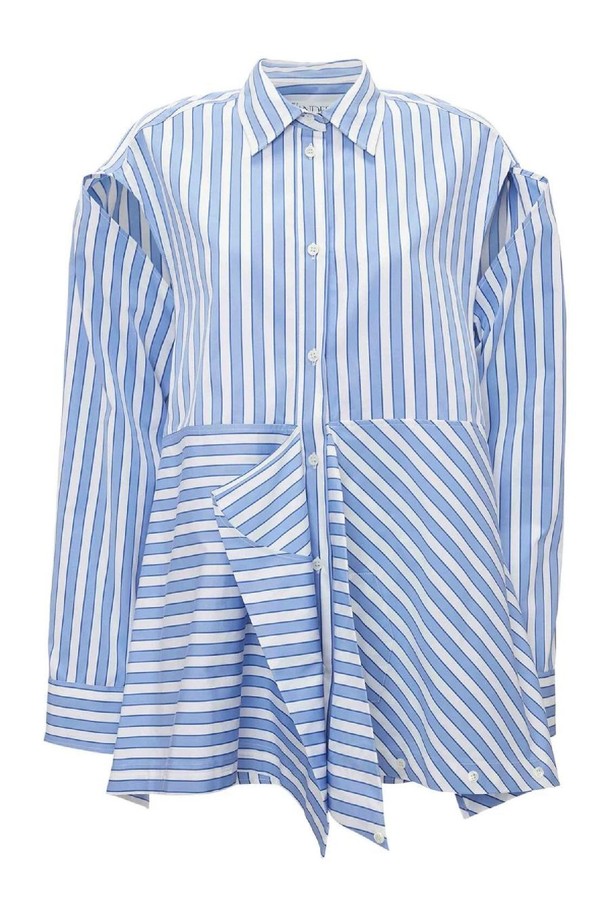 JW ANDERSON - 블라우스/셔츠 - JW앤더슨 여성 셔츠 Striped cotton poplin peplum drape shirt NB01