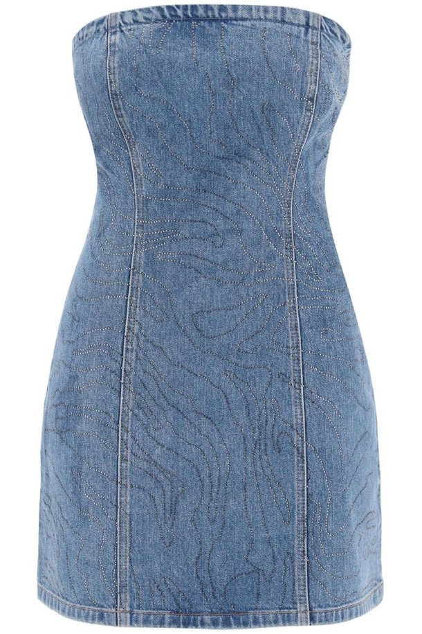 rotate - 원피스 - 로테이트 여성 원피스 denim mini dress with rhin NB02