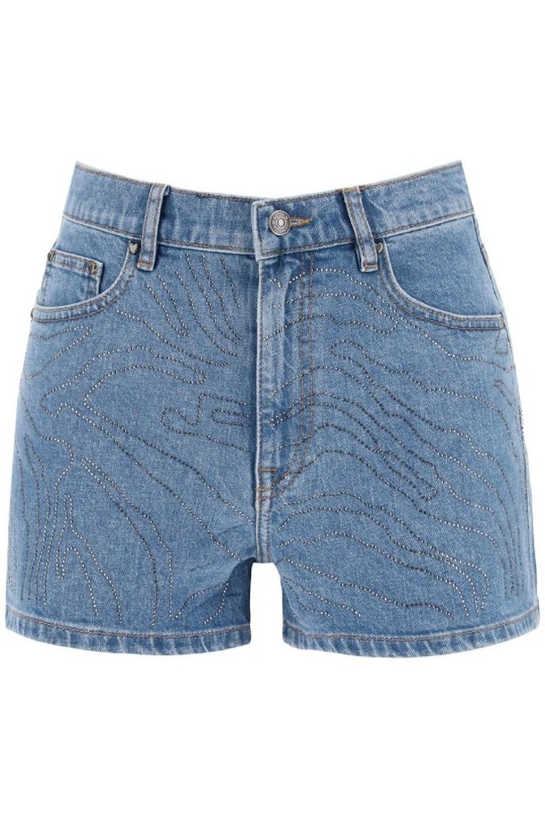 rotate - 스커트/팬츠 - 로테이트 여성 숏팬츠 denim shorts with rhinestone NB02