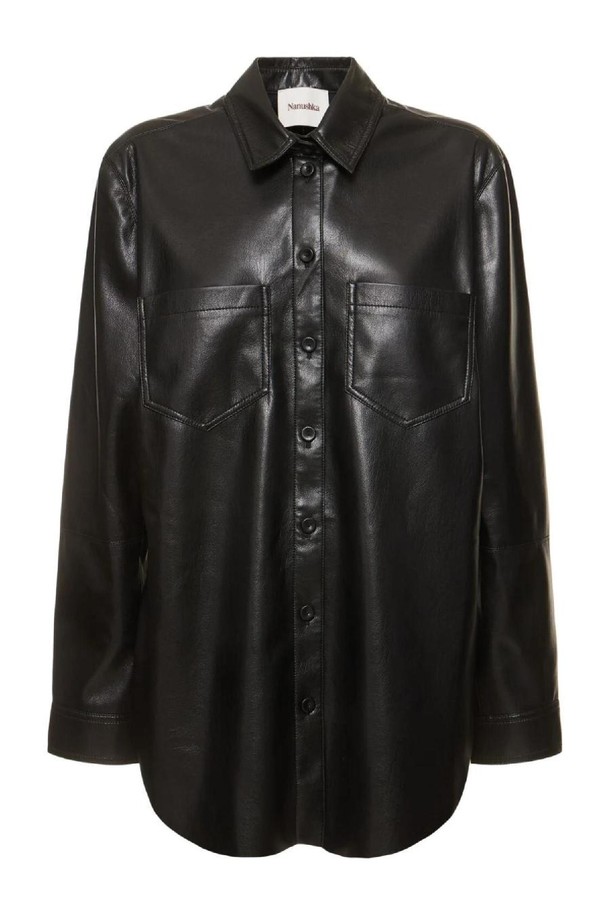 NANUSHKA - 블라우스/셔츠 - 나누시카 여성 셔츠 Giana faux leather overshirt NB01