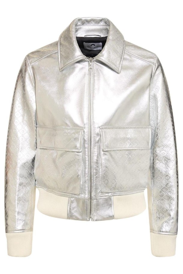 MARINE SERRE - 블루종/점퍼 - 마린세르 남성 가죽 자켓 Laminated leather aviator jacket NB01