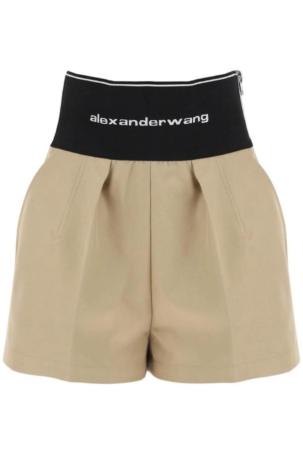 ALEXANDER WANG  - 스커트/팬츠 - 알렉산더왕 여성 숏팬츠 cotton and nylon shorts with branded waistband NB02