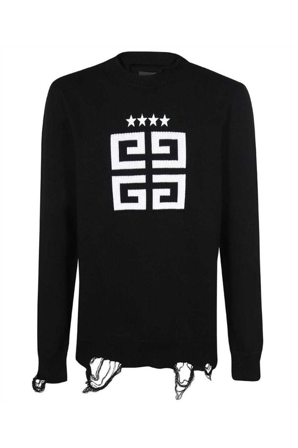 GIVENCHY - 니트/가디건 - 지방시 남성 니트 스웨터 Givenchy BM90NT4ZH6 4G STARS JERSEY Knit   Black NB24