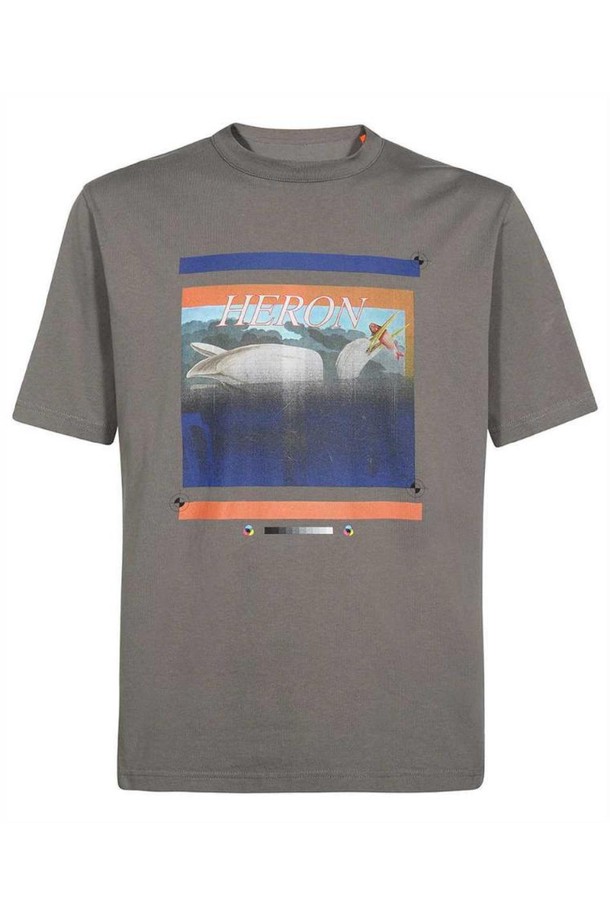 HERON PRESTON - 반팔티셔츠 - 헤론프레스톤 남성 티셔츠 Heron Preston HMAA032S23JER006 MISPRINTED HERON T shirt   Grey NB24