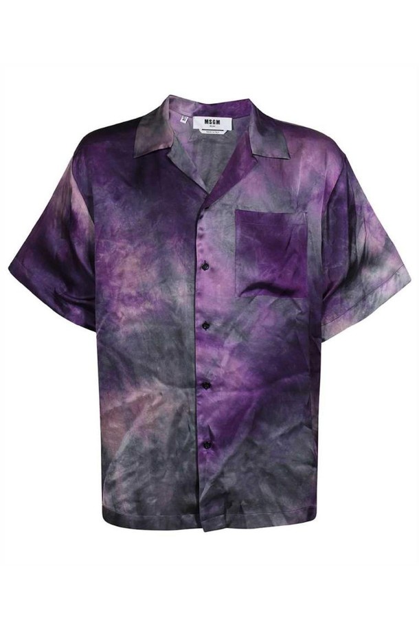 MSGM - 셔츠 - 엠에스지엠 남성 셔츠 MSGM 3440ME16X 237014 VISCOSE FLUID TIE DYE SHORT SLEEVED Shirt   Purple NB24