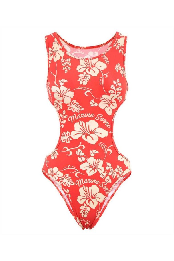 MARINE SERRE - 기타소품 - 마린세르 여성 수영복 Marine Serre WSW008 CJER0040 ACTIVE JERSEY ONE PIECE Swimsuit   Red NB24