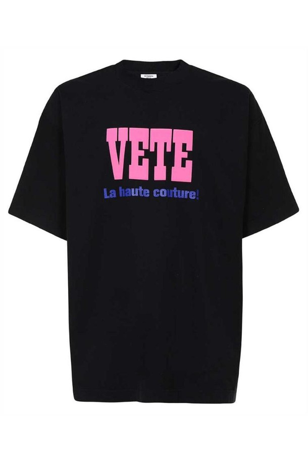 VETEMENTS - 반팔티셔츠 - 베트멍 남성 티셔츠 Vetements UE63TR740B LA HAUTE COUTURE T shirt   Black NB24