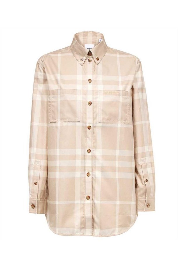 BURBERRY - 블라우스/셔츠 - 버버리 여성 셔츠 블라우스 Burberry 8069297 BUTTON DOWN COLLAR CHECK COTTON Shirt   Beige NB24