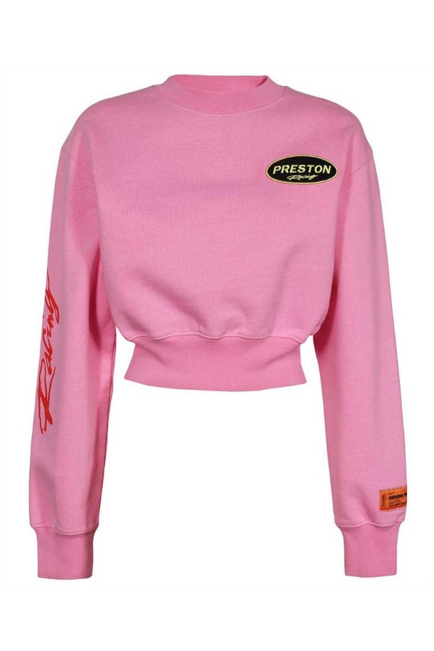 HERON PRESTON - 긴팔티셔츠 - 헤론프레스톤 여성 맨투맨 후드 Heron Preston HWBA013S23JER001 RACING CROP CREWNECK Sweatshirt   Pink NB24